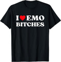 [100% Cotton]I Heart Emo Bitches Funny Quote Red Heart Emo Girl Style T-Shirt Hoodie, Sweatshirt | PureTeeCo.com