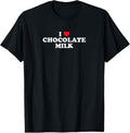 100% Cotton I Love Chocolate Milk Heart T-Shirt Yummy Drink Shirt T-Shirt Hoodie, Sweatshirt | PureTeeCo.com