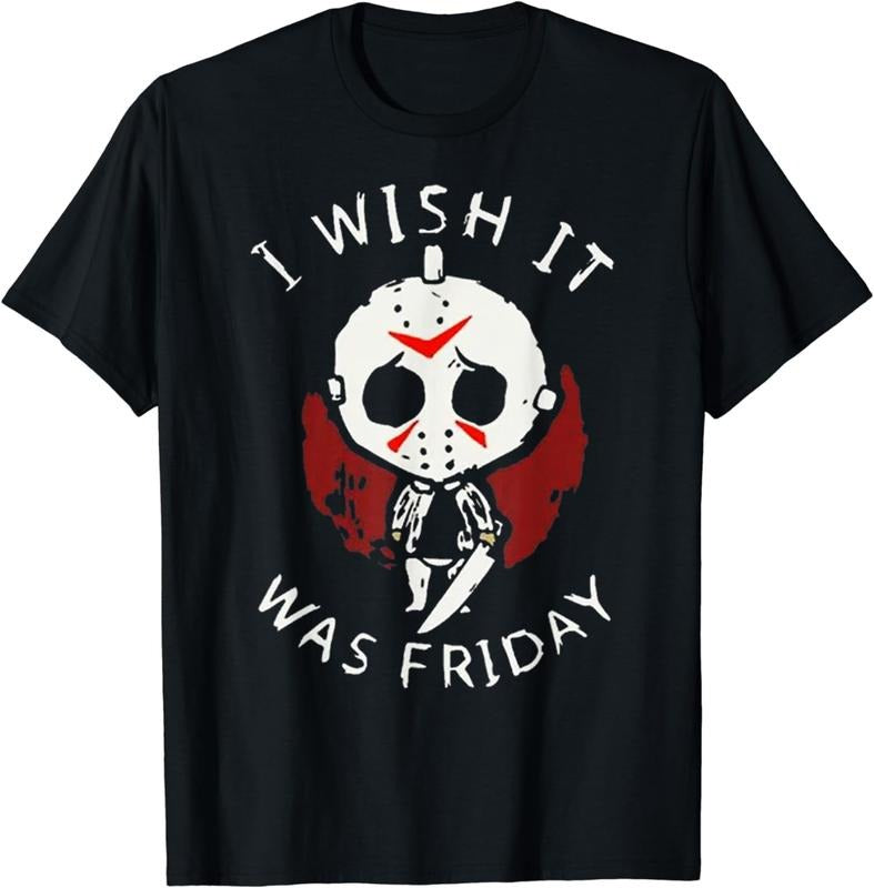 [100% Cotton]I Wish It Was Friday Funny Halloween Scary Holiday Horror T-Shirt Hoodie, Sweatshirt | PureTeeCo.com
