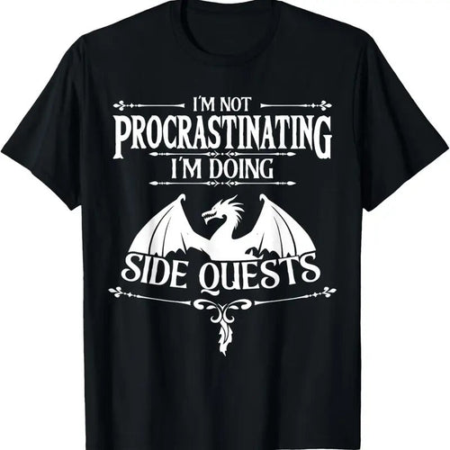 100% Cotton I'm Not Procrastinating I'm doing Side Quests RPG Gamers T-Shirt Hoodie, Sweatshirt | PureTeeCo.com
