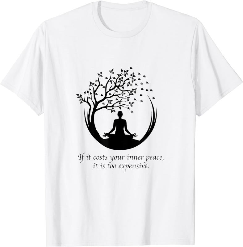[100% Cotton]If It Costs Your Inner Peace It Too Expensive Yoga Namaste T-Shirt Hoodie, Sweatshirt | PureTeeCo.com
