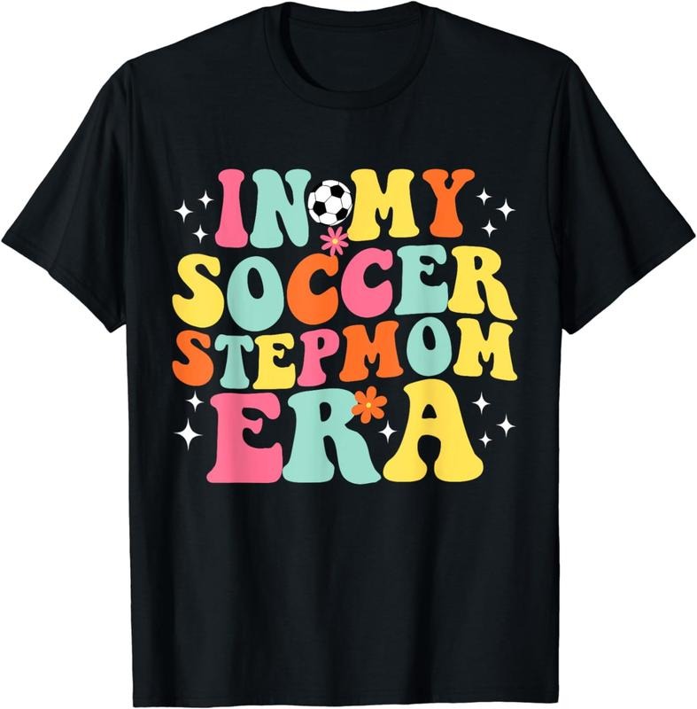 [100% Cotton]In My Soccer Stepmom Era Retro Game Day Groovy T-Shirt