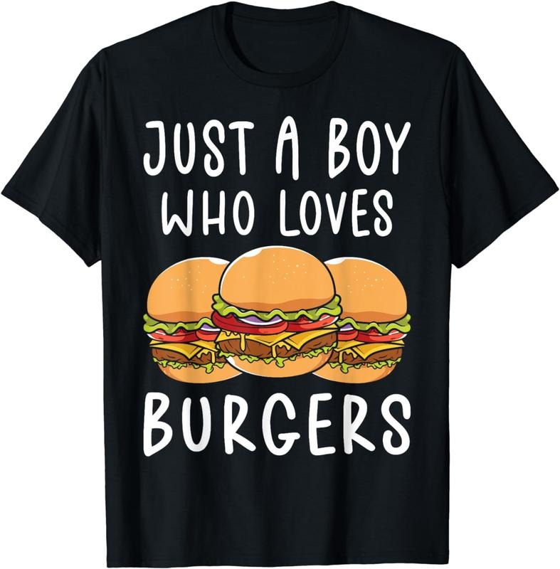 [100% Cotton]Just A Boy Who Loves Burgers I Cheeseburger I Burger T-Shirt Hoodie, Sweatshirt | PureTeeCo.com