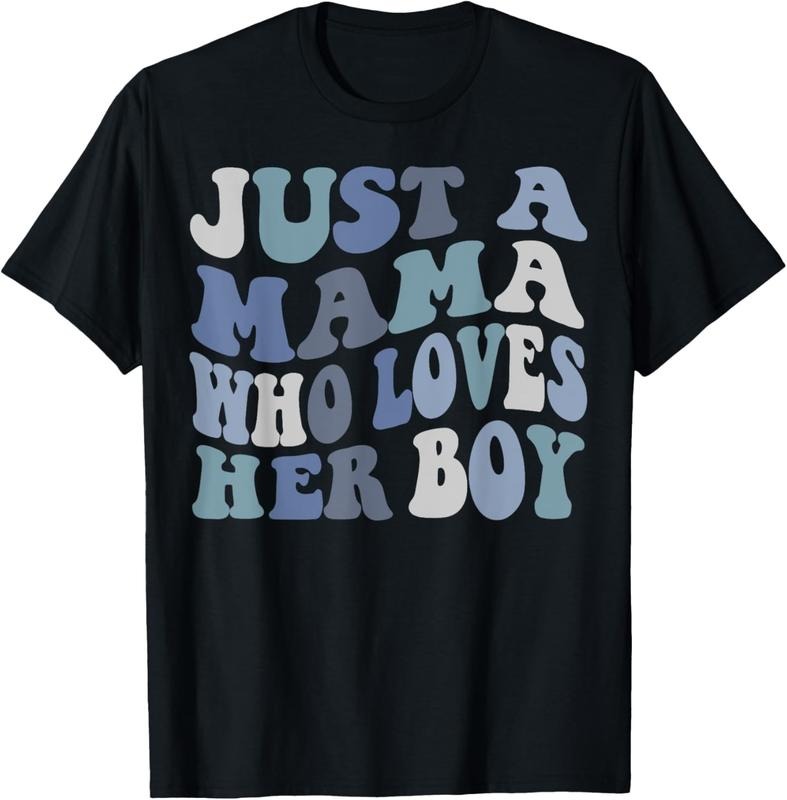 100% Cotton Just A mama who loves her boy Mother's Day T-Shirt Hoodie, Sweatshirt | PureTeeCo.com