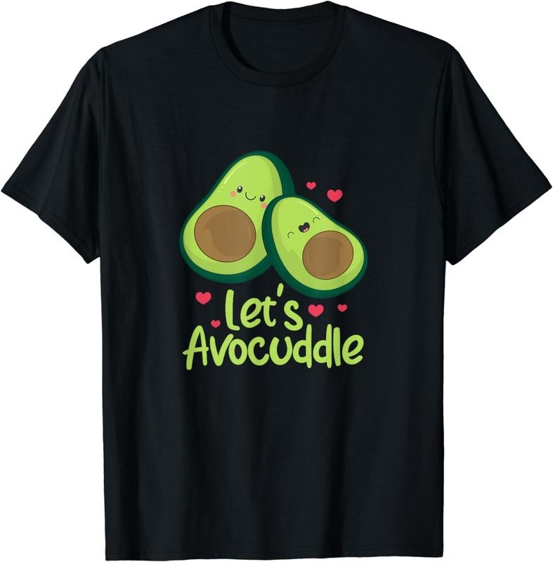 [100% Cotton]Let's Avocuddle Cute Avocado Couple Valentine's Day Kawaii T-Shirt Hoodie, Sweatshirt | PureTeeCo.com