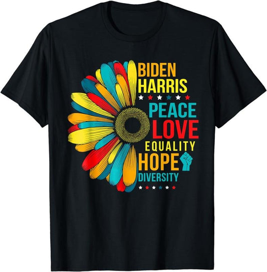 [100% Cotton]Love Peace Diversity Equality Hope Shirt Biden Harris 2020 T-Shirt