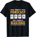 [100% Cotton]Mah Jong Forecast 100% Chance Of Mahjong T-Shirt Hoodie, Sweatshirt | PureTeeCo.com