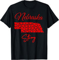 [100% Cotton]Men's Women's Nebraska-Strong T-Shirt Red Hearts Map Shirt Hoodie, Sweatshirt | PureTeeCo.com