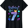 [100% Cotton]Mermaid Birthday Girl 7 Year Old Its My 7th Bday Mermaid T-Shirt Hoodie, Sweatshirt | PureTeeCo.com