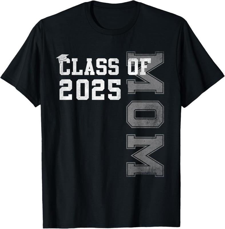 100% Cotton Mom Senior 2025 Proud Mom Of A Class Of 2025 Graduate Mother T-Shirt Hoodie, Sweatshirt | PureTeeCo.com
