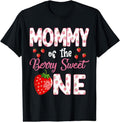 [100% Cotton]Mommy Of The Berry Sweet One Strawberry First Birthday T-Shirt Hoodie, Sweatshirt | PureTeeCo.com