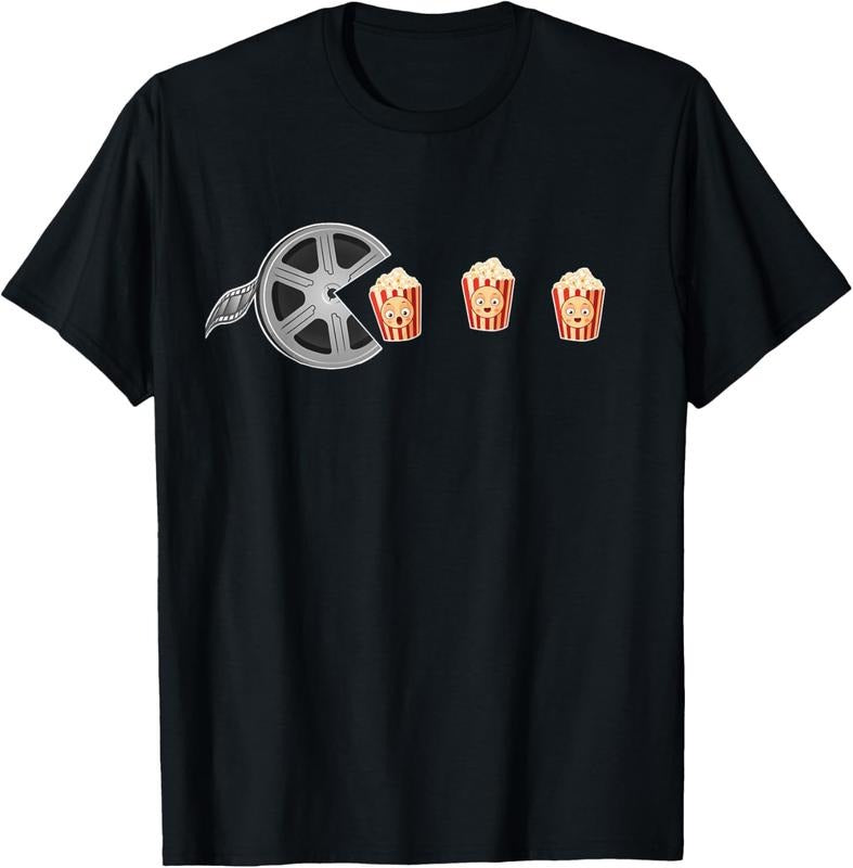 100% Cotton Movie Popcorn Film Reel  Movie Night Funny Movie T-Shirt Hoodie, Sweatshirt | PureTeeCo.com