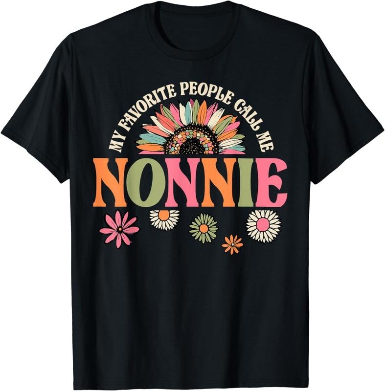 [100% Cotton]My Favorite People Call Me Nonnie Funny Retro Floral T-Shirt Hoodie, Sweatshirt | PureTeeCo.com