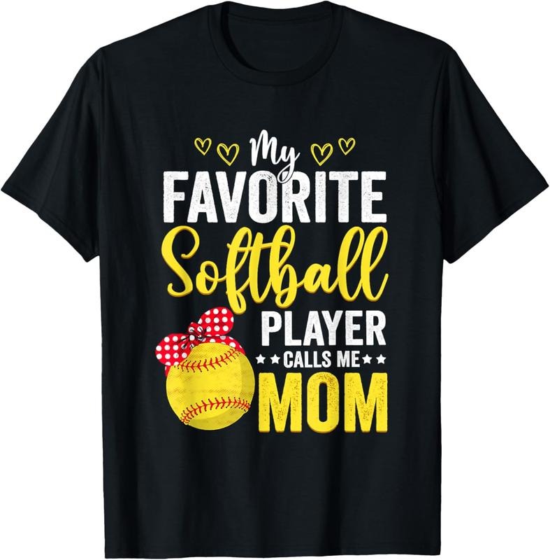 100% Cotton My Favorite Softball Player Calls Me Mom Softball Lover T-Shirt Hoodie, Sweatshirt | PureTeeCo.com