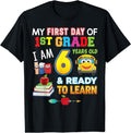 [100% Cotton]My First Day Of 1st Grade I'm 6 Years Old And Ready To Learn T-Shirt Hoodie, Sweatshirt | PureTeeCo.com