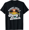 [100% Cotton]Nobody Likes a Shady Beach Funny Retro 70s Beach Womens Gift T-Shirt Hoodie, Sweatshirt | PureTeeCo.com