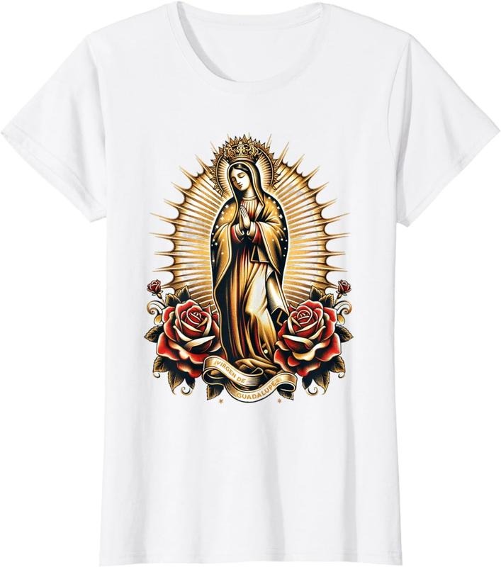 [100% Cotton]Our Lady Virgen De Guadalupe Virgin Mary Catholic Saint Art T-Shirt Hoodie, Sweatshirt | PureTeeCo.com