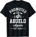 100% Cotton Promoted To Abuelo Again Est 2025 Pregnancy Announcement T-Shirt Hoodie, Sweatshirt | PureTeeCo.com
