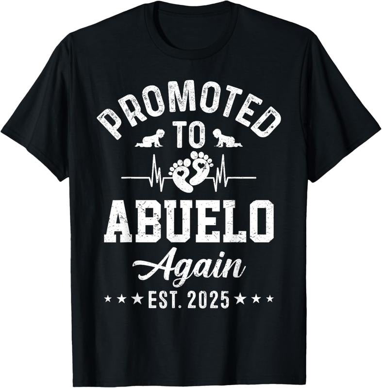 100% Cotton Promoted To Abuelo Again Est 2025 Pregnancy Announcement T-Shirt Hoodie, Sweatshirt | PureTeeCo.com