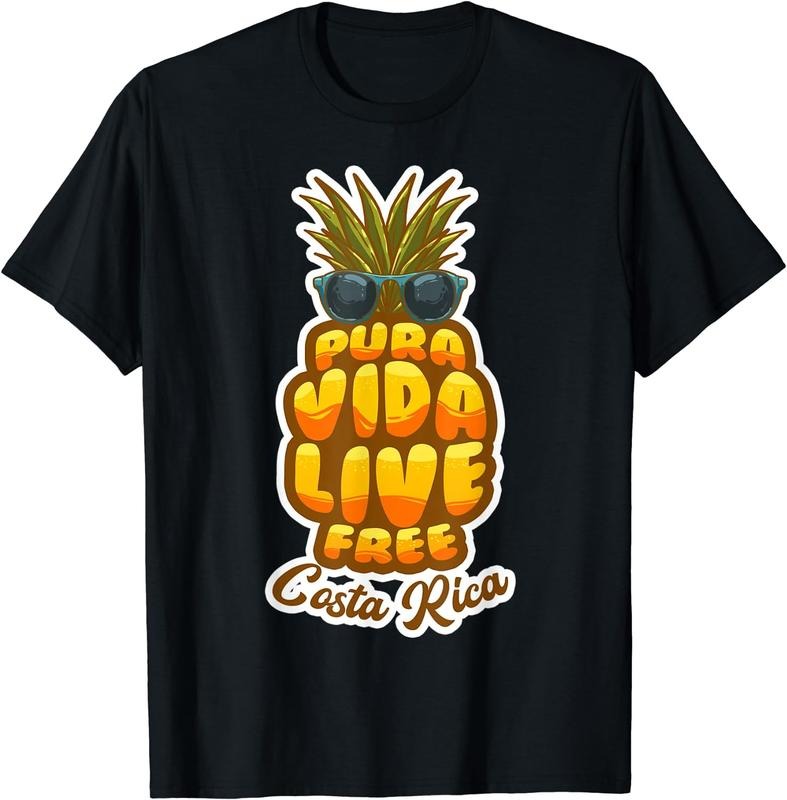 [100% Cotton]Pura Vida Pineapple Retro Simple Pure Life Costa Ricans Gift T-Shirt Hoodie, Sweatshirt | PureTeeCo.com