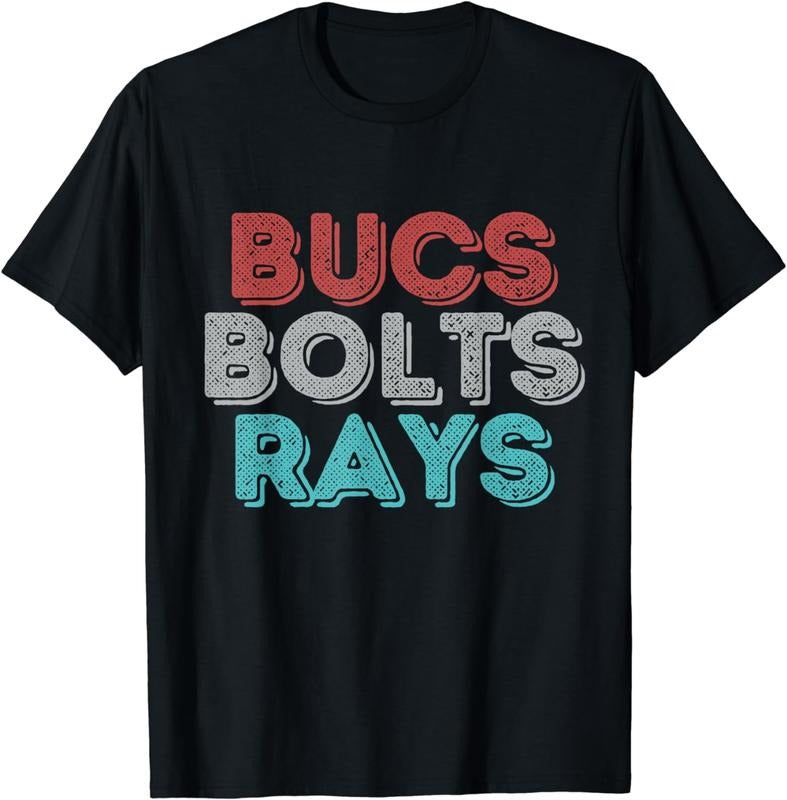 [100% Cotton]Retro Vintage Bucs Bolts Rays T-Shirt Hoodie, Sweatshirt | PureTeeCo.com
