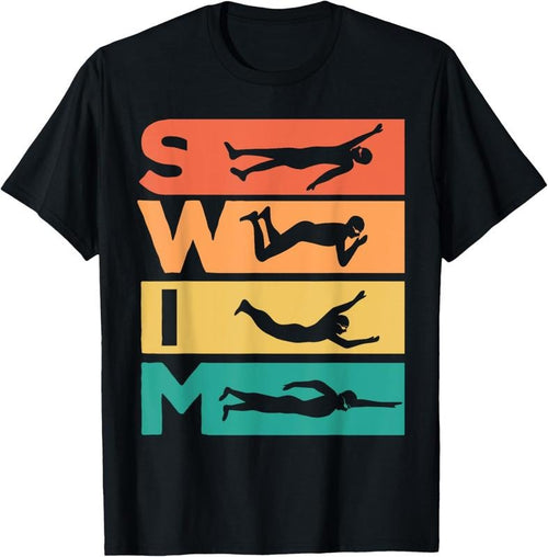 100% Cotton Retro Vintage Swimming Gift For Swimmers T-Shirt Hoodie, Sweatshirt | PureTeeCo.com