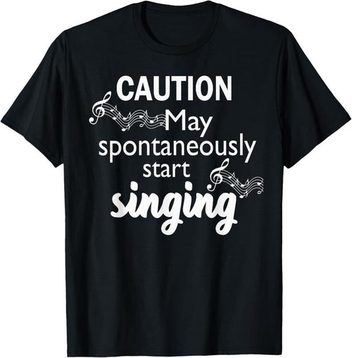 100% Cotton Singing Music Lover T Shirt Gift - Caution May Start Singing T-Shirt Hoodie, Sweatshirt | PureTeeCo.com