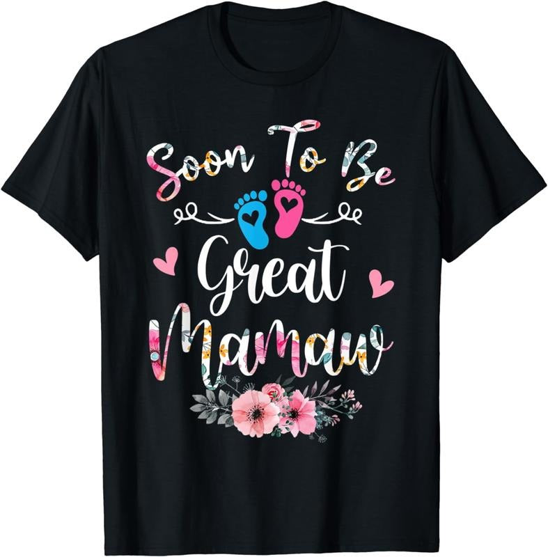[100% Cotton]Soon To Be Great Mamaw Flower T-Shirt Hoodie, Sweatshirt | PureTeeCo.com