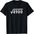 100% Cotton Square Root 70 Year Old Gift Funny Teacher 70th Birthday T-Shirt Hoodie, Sweatshirt | PureTeeCo.com
