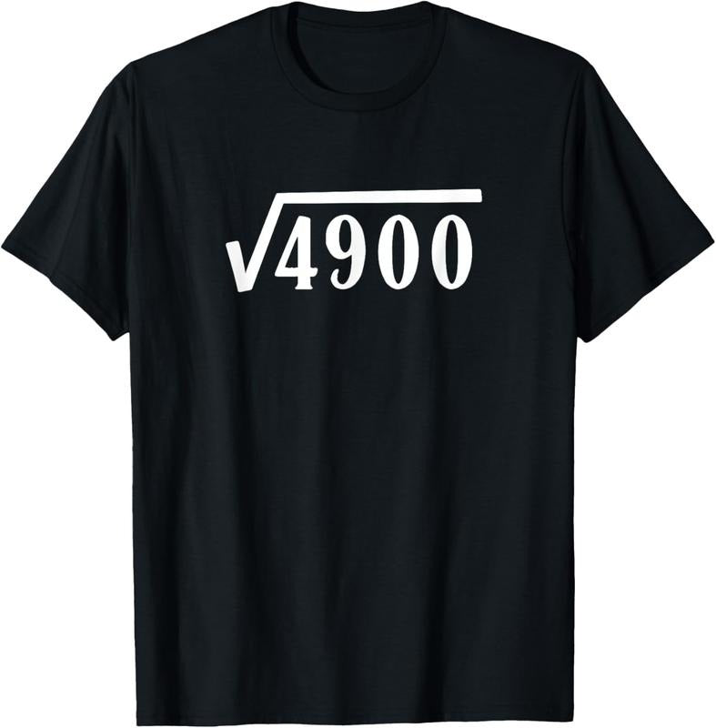 100% Cotton Square Root 70 Year Old Gift Funny Teacher 70th Birthday T-Shirt Hoodie, Sweatshirt | PureTeeCo.com