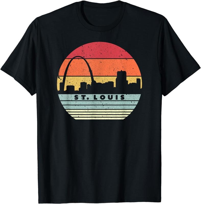 [100% Cotton]St. Louis Souvenir Shirt. Retro Style USA Skyline T-Shirt Hoodie, Sweatshirt | PureTeeCo.com