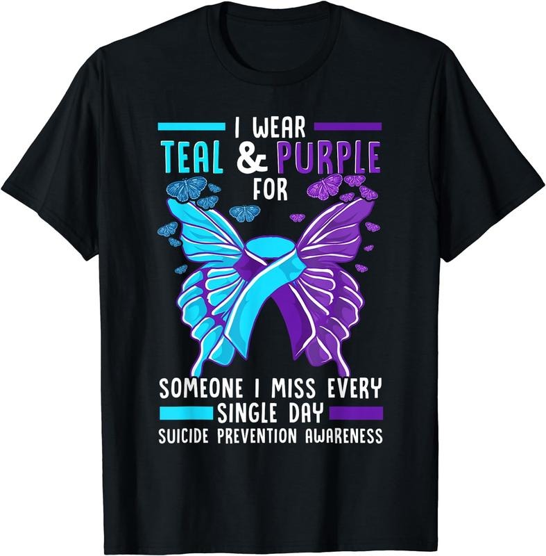 [100% Cotton]Suicide Prevention Shirt Suicide Awareness Ribbon Support T-Shirt Hoodie, Sweatshirt | PureTeeCo.com