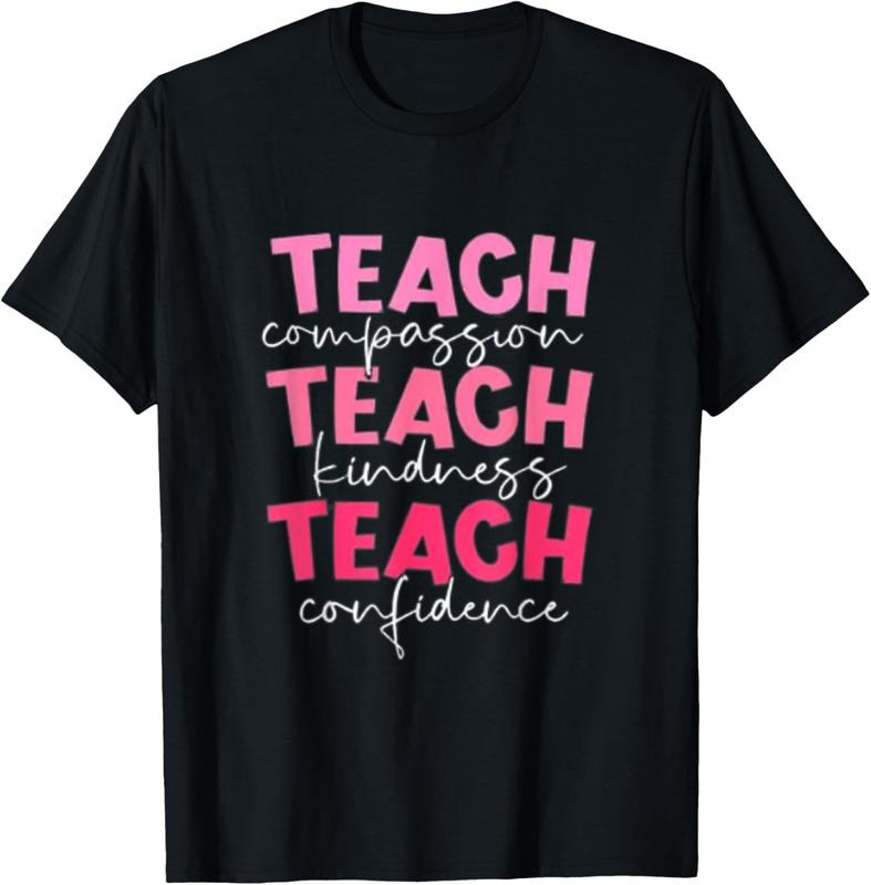 100% Cotton Teach Compassion Kindness Confidence School Checklist T-Shirt Hoodie, Sweatshirt | PureTeeCo.com