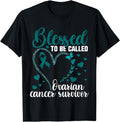 [100% Cotton]Teal Ribbon Shirt, Blessed To Be Ovarian Cancer Survivor T-Shirt Hoodie, Sweatshirt | PureTeeCo.com