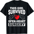 [100% Cotton]This Girl Survived Open Heart Surgery Get Well Women Gift T-Shirt Hoodie, Sweatshirt | PureTeeCo.com