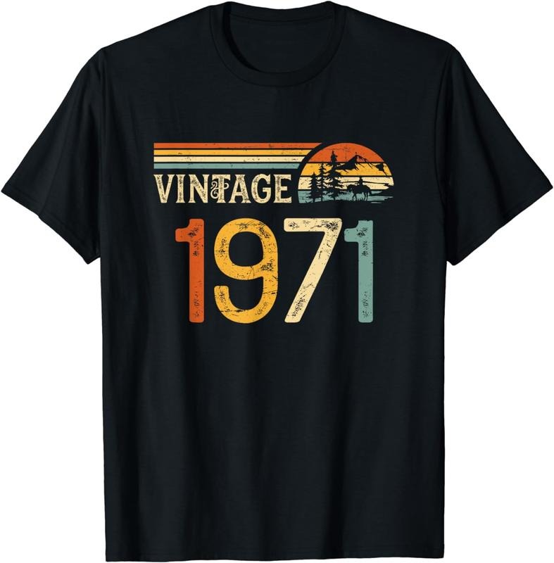 [100% Cotton]Vintage 1971 Birthday Retro T-Shirt Hoodie, Sweatshirt | PureTeeCo.com