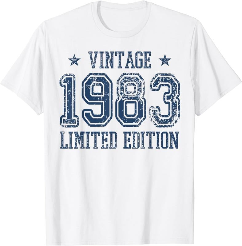 [100% Cotton]Vintage 41 Birthday Decorations Men 41th BDay 1983 Birthday T-Shirt Hoodie, Sweatshirt | PureTeeCo.com