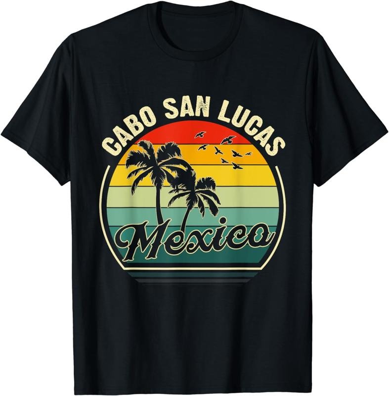 [100% Cotton]Vintage Cabo San Lucas Meico Summer Vacation Sunset Palm T-Shirt Hoodie, Sweatshirt | PureTeeCo.com