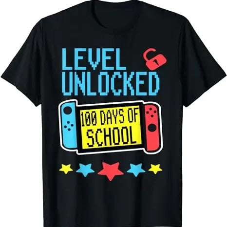 100 days of school shirt boys Unlocked Gamer Video Games T-Shirt, Hodie and Sweater, T-Shirt Hoodie, Sweatshirt