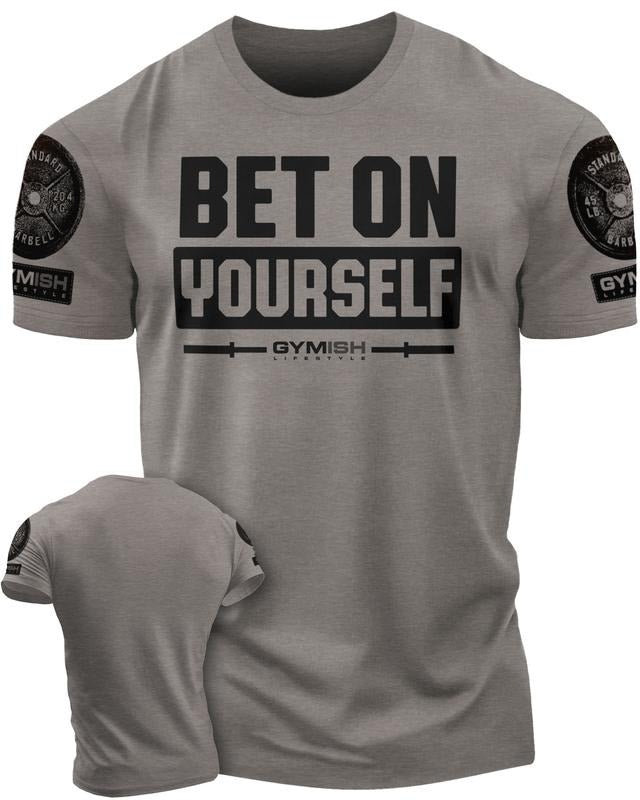 117. Bet On Yourself Funny Motivational Workout Gym T-Shirt for Men Hoodie, Sweatshirt | PureTeeCo.com