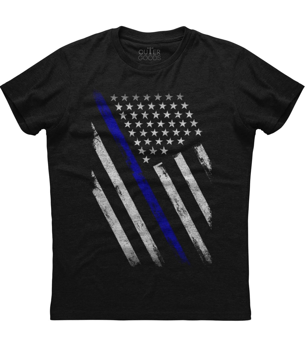 The American Flag Blue Line Patriotic T-shirt (O) Hoodie, Sweatshirt | PureTeeCo.com (Image 1)