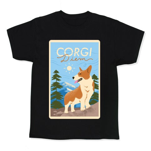 Corgi Diem Kid's Tee Hoodie, Sweatshirt | PureTeeCo.com (Image 1)