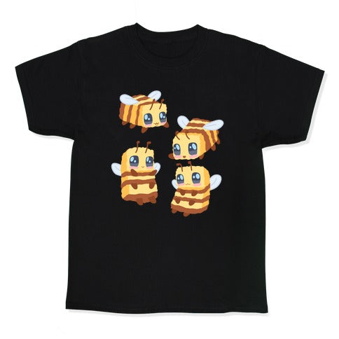 Cute Cubic Bee Pattern Kid's Tee Hoodie, Sweatshirt | PureTeeCo.com (Image 1)