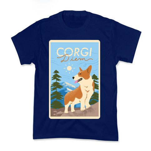 Corgi Diem Kid's Tee Hoodie, Sweatshirt | PureTeeCo.com (Image 2)