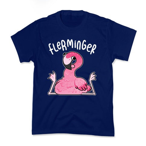 Derpy Flamingo Flerminger Kid's Tee Hoodie, Sweatshirt | PureTeeCo.com (Image 2)