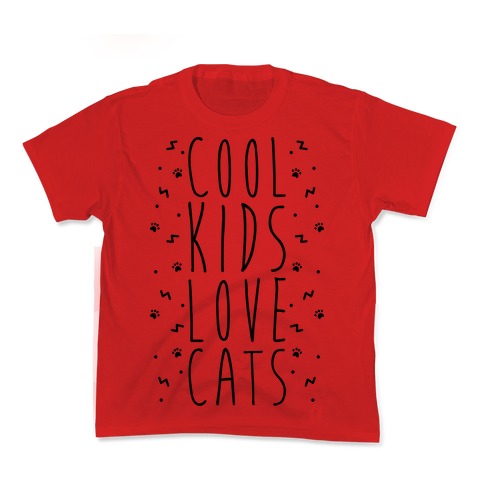 Cool Kids Love Cats Kid's Tee Hoodie, Sweatshirt | PureTeeCo.com (Image 1)