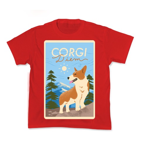 Corgi Diem Kid's Tee Hoodie, Sweatshirt | PureTeeCo.com (Image 3)