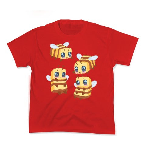 Cute Cubic Bee Pattern Kid's Tee Hoodie, Sweatshirt | PureTeeCo.com (Image 3)