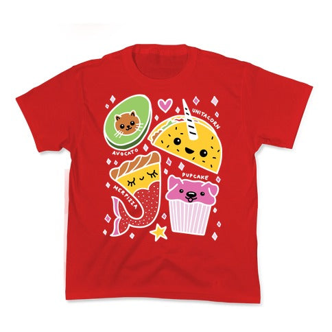 Cute Food Mashups Kid's Tee Hoodie, Sweatshirt | PureTeeCo.com (Image 3)