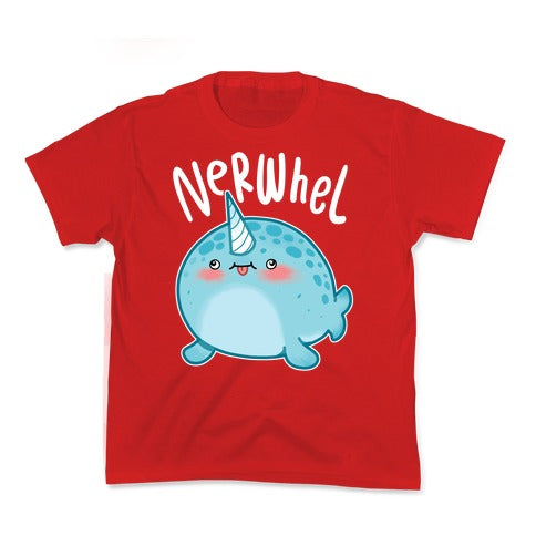 Derpy Narwhal Nerwhel Kid's Tee Hoodie, Sweatshirt | PureTeeCo.com (Image 3)